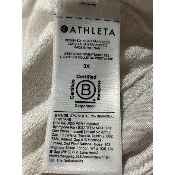 Athleta Womens Westwood Sweatshirt Tee 3XLight Heather Gray Modal Blend Relaxed - Picture 10 of 12